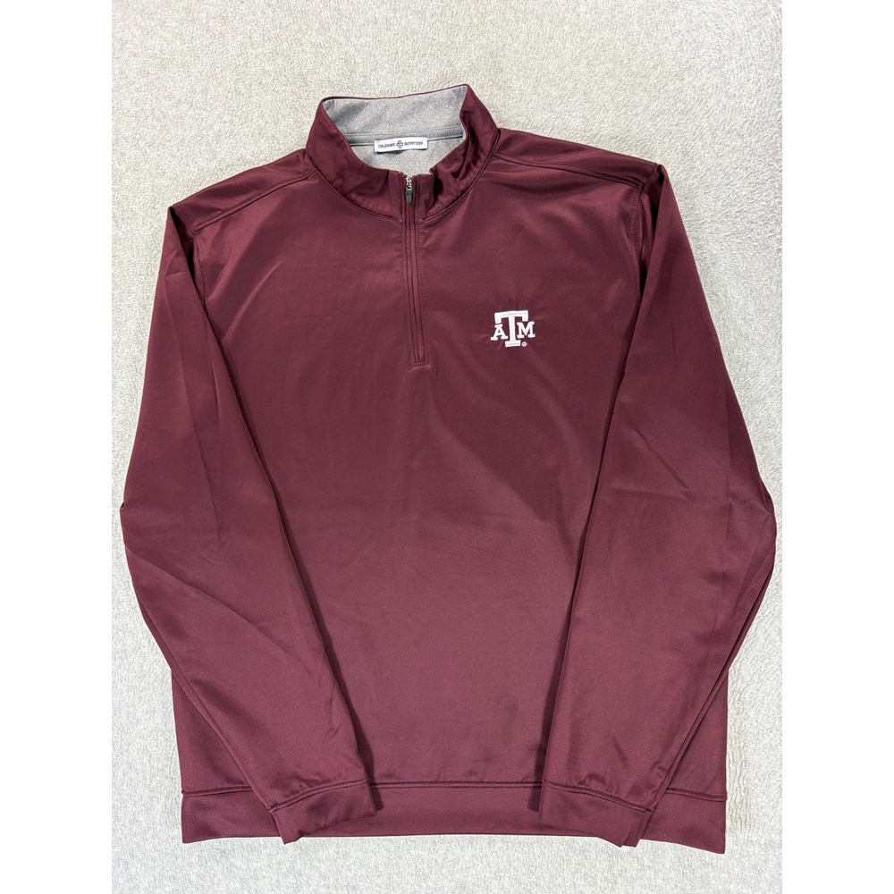 Texas A&M Aggies Stitched Logo 1/4 Zip Campus Pullover (Men's 2XL) Maroon